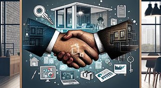 Person collaborating in an office